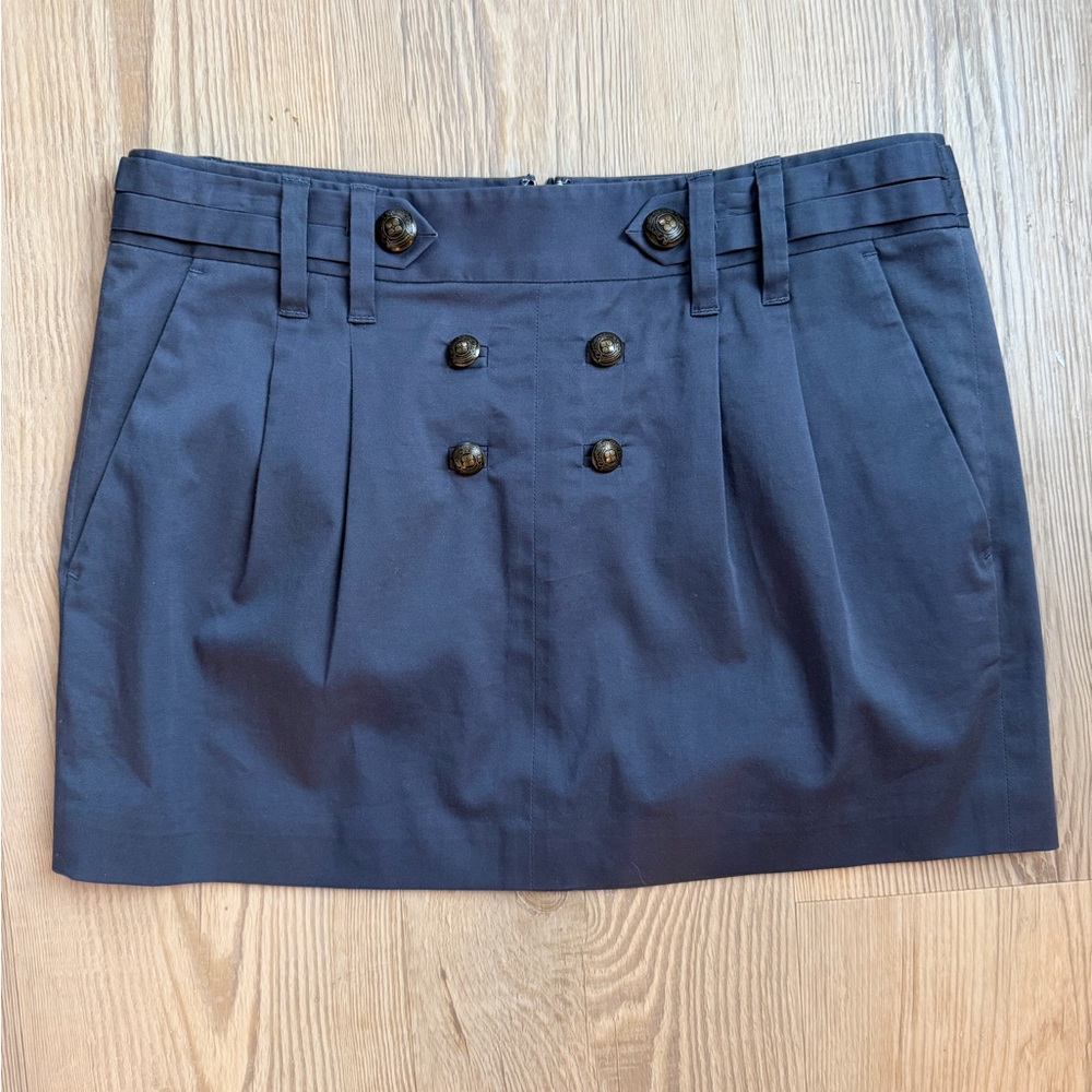 BCBGMaxAzria Dark Blue Double-Breasted Mini Skirt